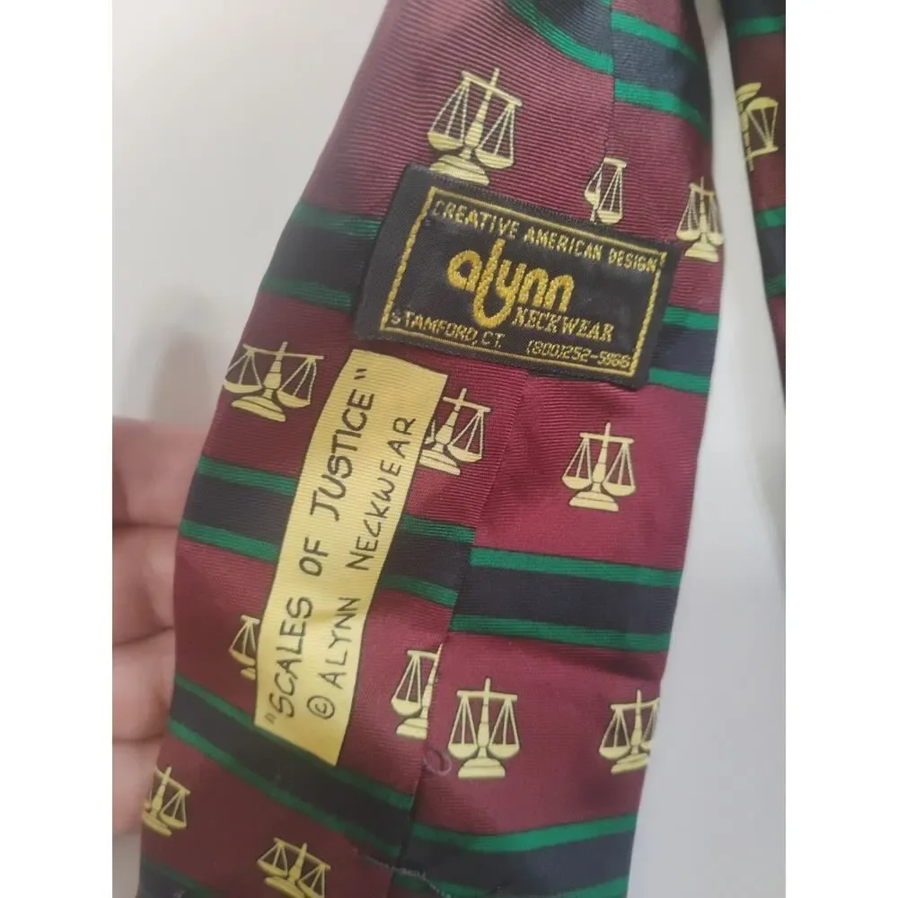Allyn Neckware Ties Scales Of Justice And In Vino Veritas